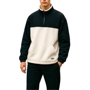 Stormtech Vintage 90s Fleece Pullover Sweater Jacket 2XL White Black Relaxed Fit